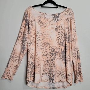 Extremely soft peach colored leopard print top